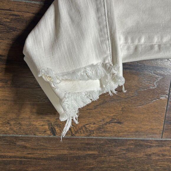 Mother Skinny Jeans Womens 28 The Looker Ankle Step Fray Cream Puffs Raw Hem - Picture 14 of 15